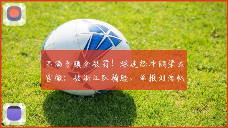 不满李镇全被罚！球迷怒冲铜梁龙官微：被浙江队骑脸，举报刘浩帆
